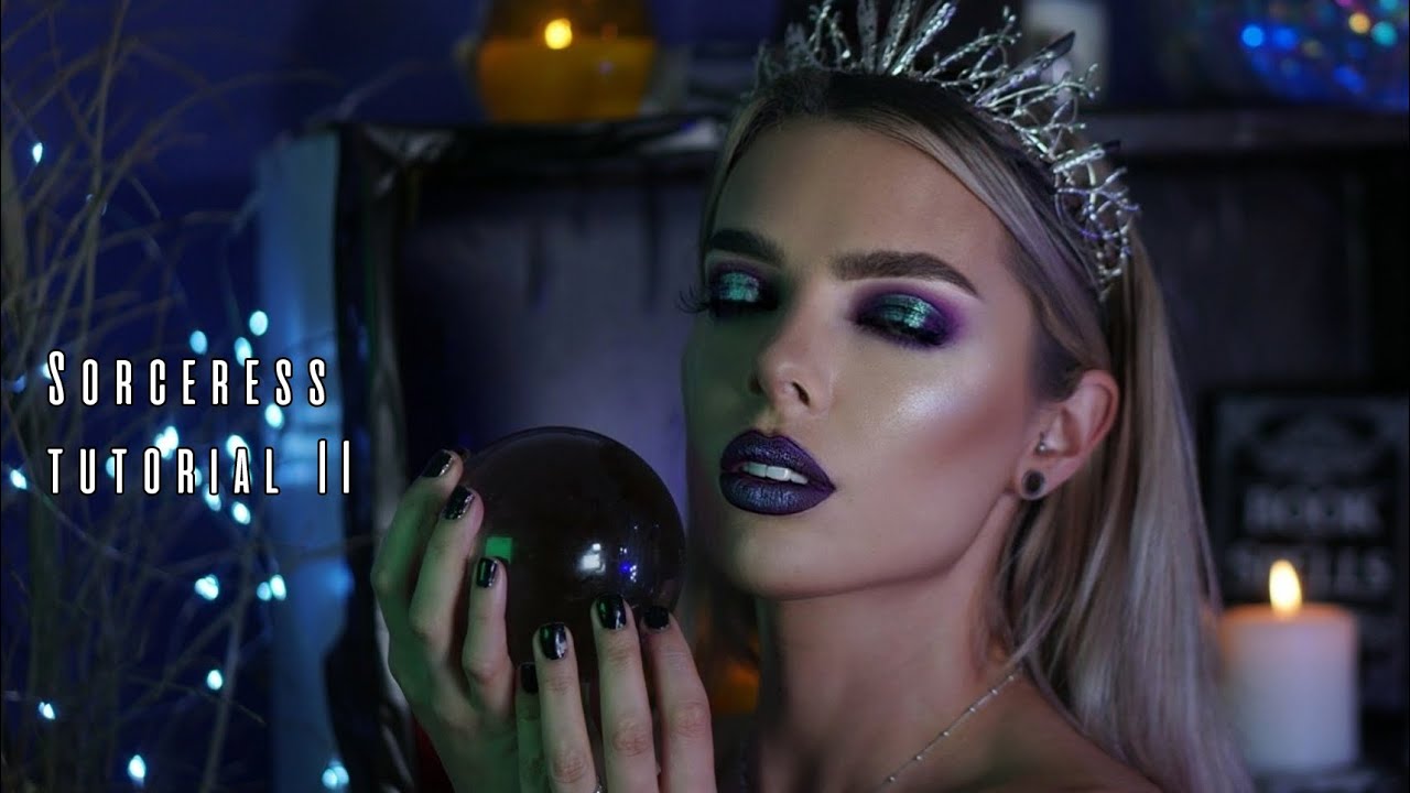 Палитра Sorceress - Фиолетовый и зеленый, меняющий цвет Halo Cut Crease - Гламурный Хэллоуин | Jo...