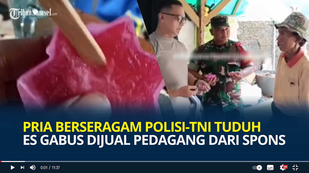 Viral Pria Berseragam Polisi-TNI Tuduh Es Gabus Dijual Pedagang Lansia dari Spons, Beri Klarifikasi