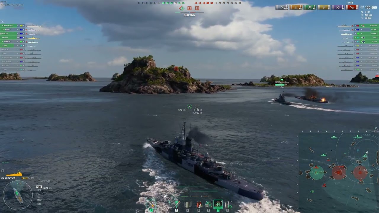 BAYARD, im T10 ist Positionierung der Schlüssel! - World of Warships | [Replay] [Deutsch] [60fps]