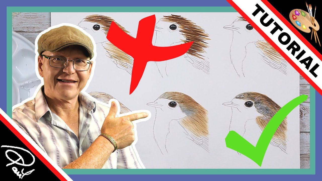 РЕАЛИСТИЧНАЯ акварельная птица 🎨 (КАК ИЗБЕЖАТЬ РАСПРОСТРАНЕННЫХ ОШИБОК)