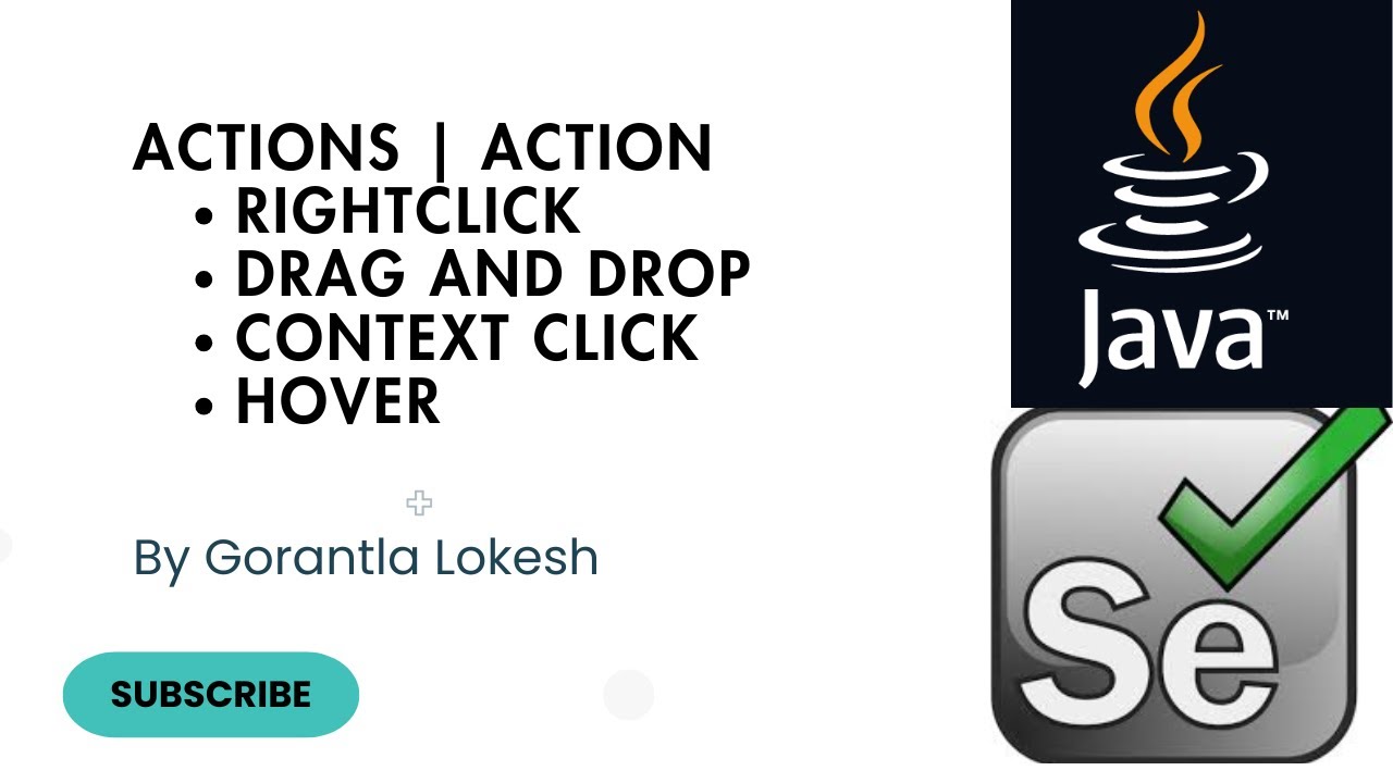 Selenium Java Tutorial 17: Mouse Actions | Action Vs Actions in Selenium Java #java #selenium