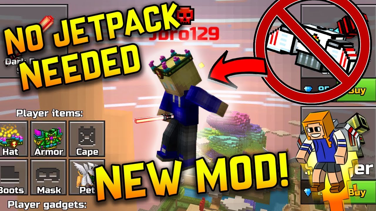 Fly WITHOUT A Jetpack In Pixel Gun 3D [New Fly Forever Mod/Hack]