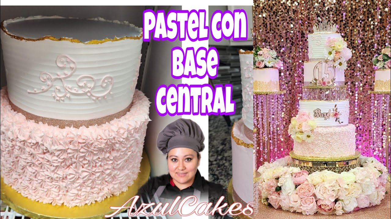 pastel quinceañera 4 pisos con base central