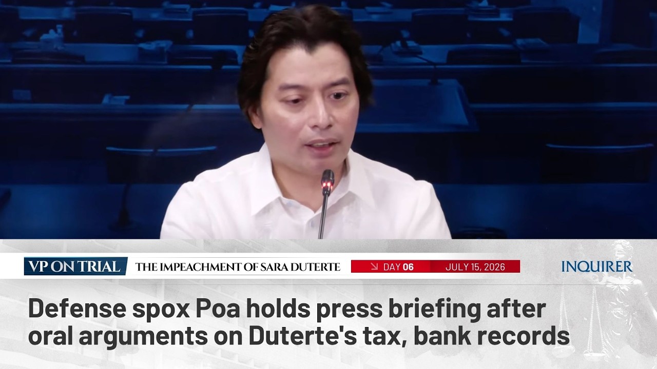 LIVE: Defense spox Poa holds press briefing after oral arguments on Duterte's tax, bank records