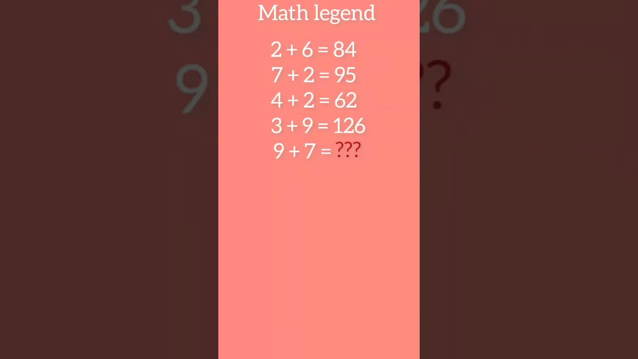 maths legend# maths logic# Mathematics #quiz# reasoning