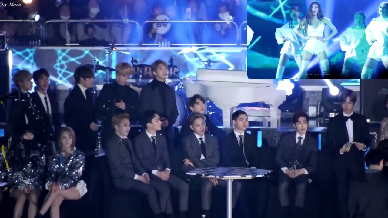 EXO, BTS, AND AOA REACTING TO HYUNA HOW'S THIS