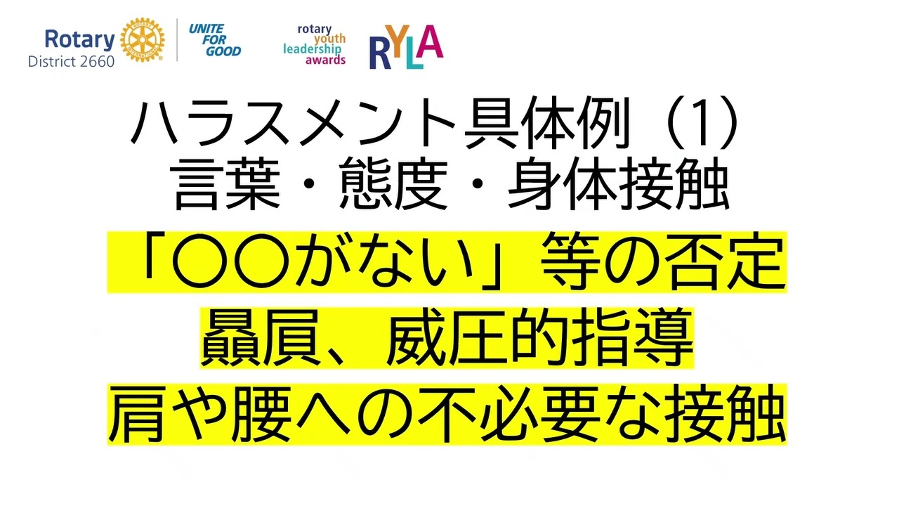 国際ロータリー第2660地区 RYLAセミナー青少年保護・危機管理　事前研修（2025-26年度版）
