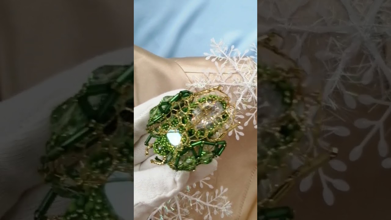 Beaded Insect bug brooch. Insect Brooch. Жук брошка жук ручної роботи 🪲🪲🪲