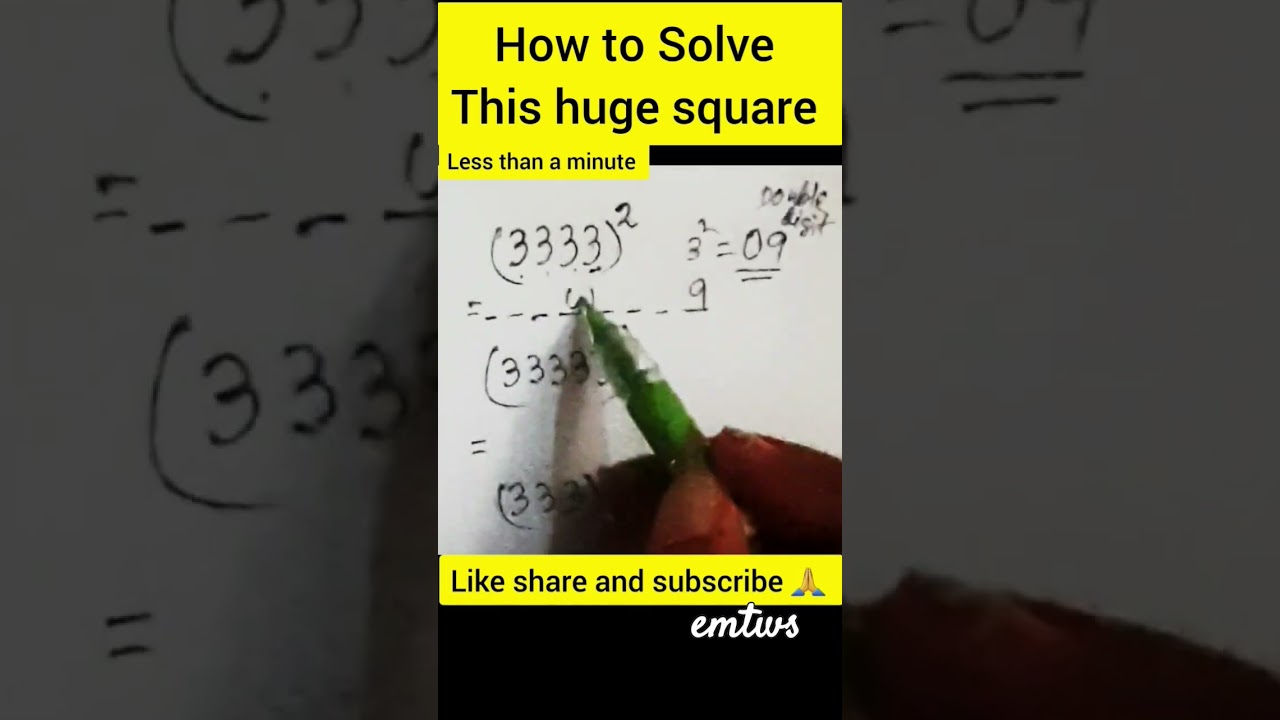 big numbers square trick special cases 