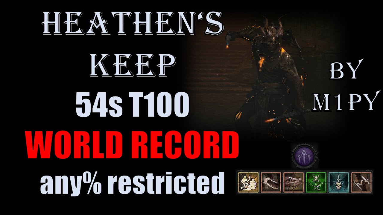 Heathen's Keep T100 54s WR Speedrun any% restricted - TB Poison Rogue Diablo IV Season 2