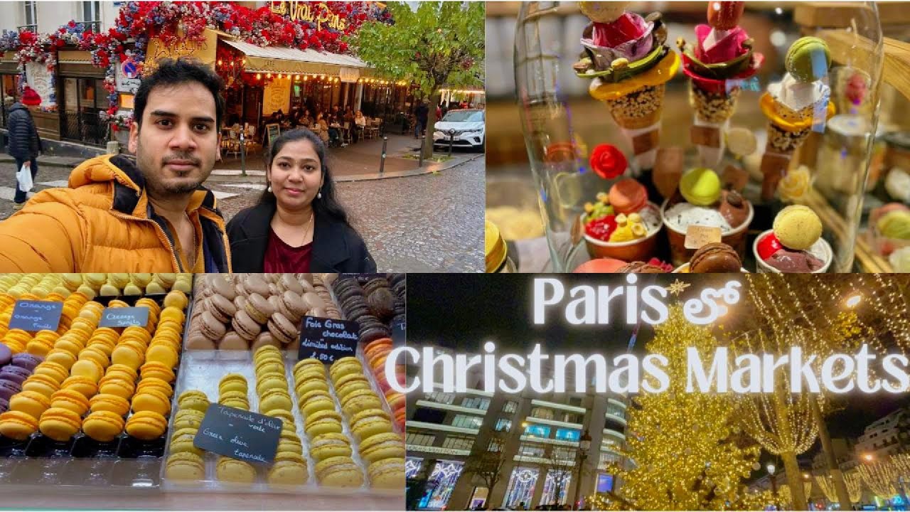 Paris లో Christmas Markets | Shopping | Lights | Winter | Food | TeluguTravellingCouple | Vlogs