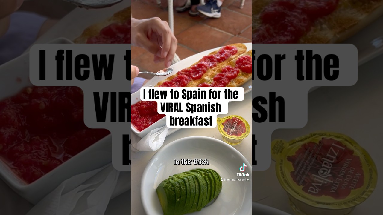 I flew to #spain for the #viral Spanish breakfast😳 #food #fastfood #breakfast #europe #european