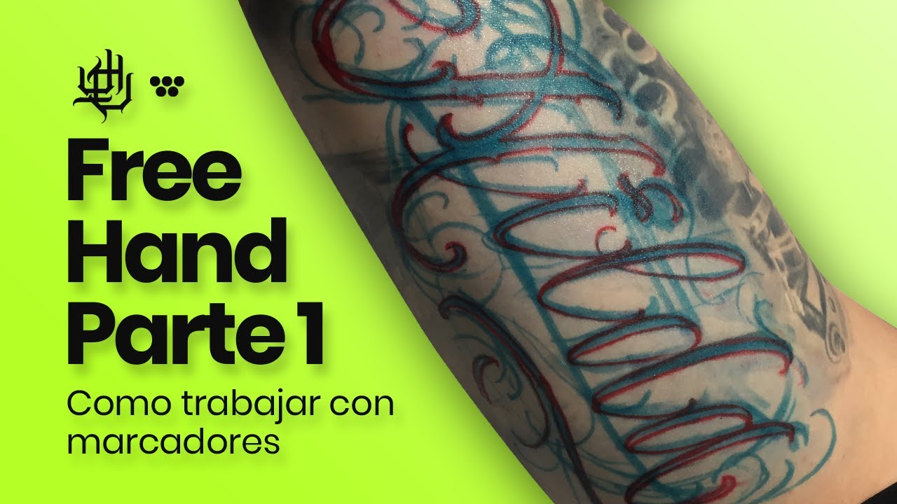 Aprende a hacer un tatuaje en estilo FREEHAND y LETTERING basica | Parte #1