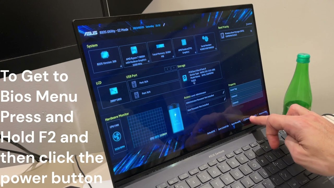Как загрузить меню BIOS на ноутбуках Asus Zenbook (исправить синий экран - Bitlocker)