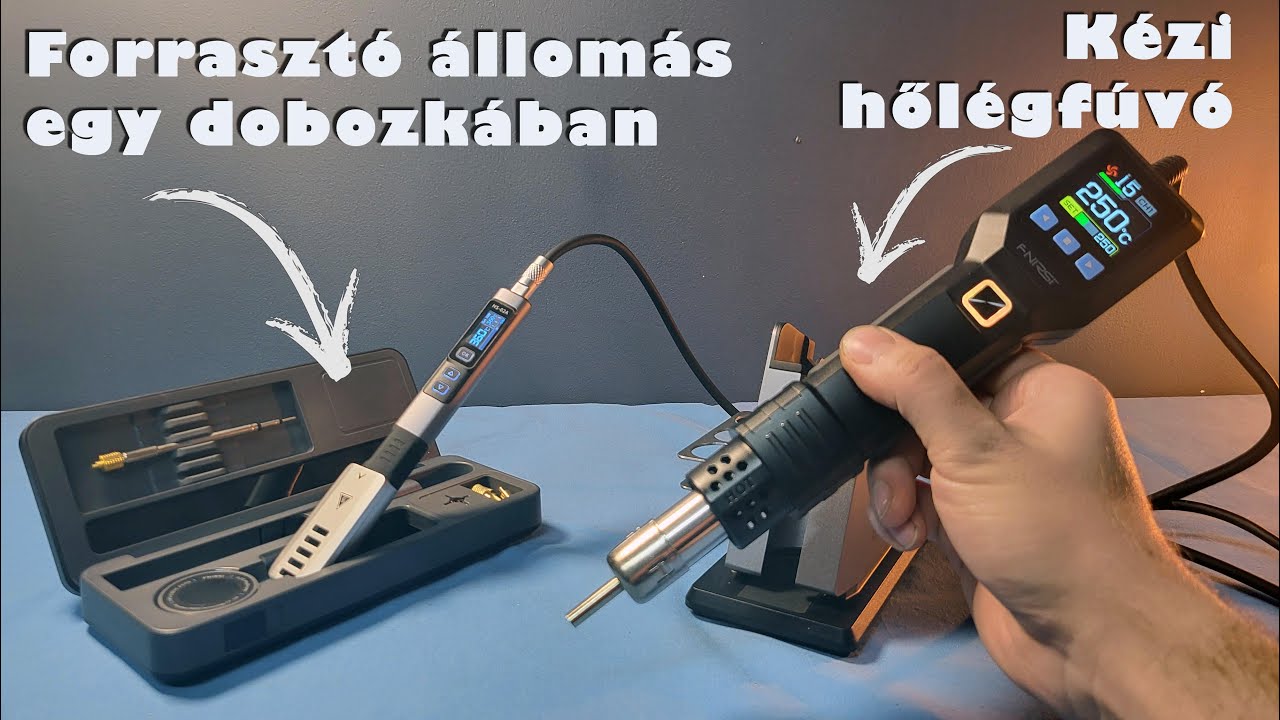 Forrasztóállomás és hőlégfúvó a Fnirsitől | FNIRSI® HS-02A BOX és FNIRSI® SAG-55 ◆ Eszközteszt