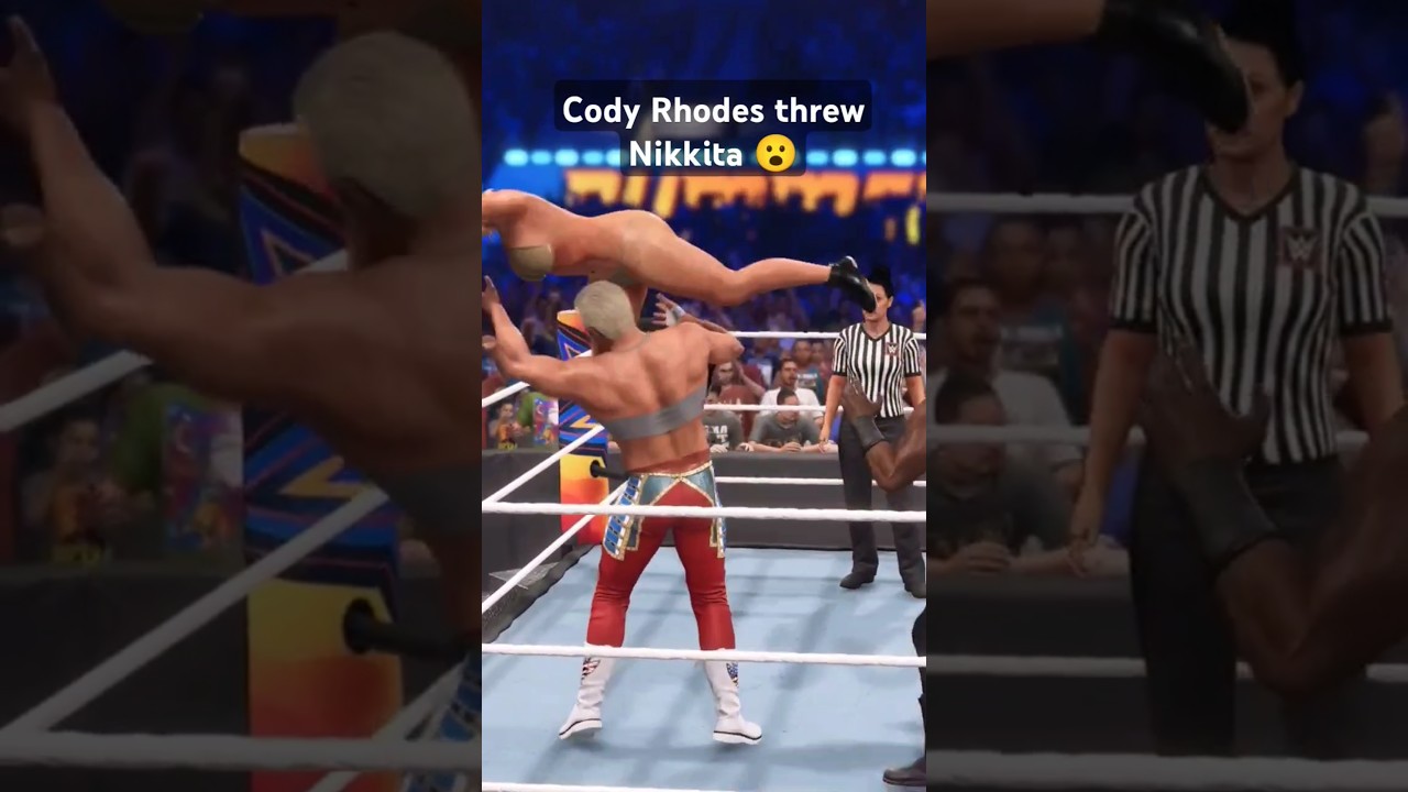 Cody Rhodes rzucił #Nikkita #codyrhodes #wwe2k24malevsfemale #wwe2k24gameplay #bikini #wweraw #ww...