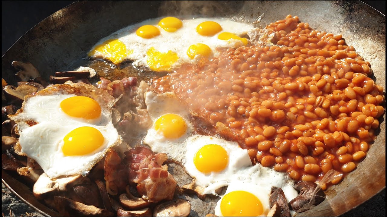 super delicious Campfire Breakfast - relaxing FIRE COOKING