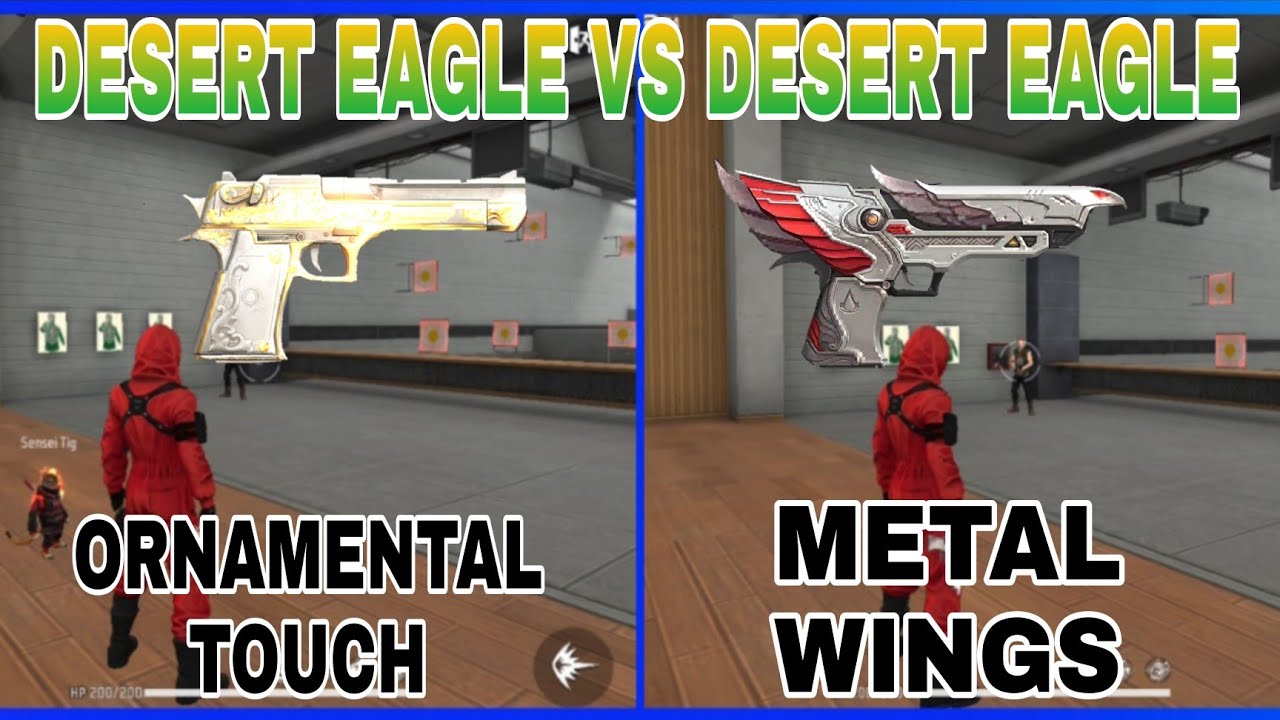 Desert Eagle Vs Desert Eagle || Ornamental Touch Vs Metal Wings || Desert Eagle Comparison In FF.