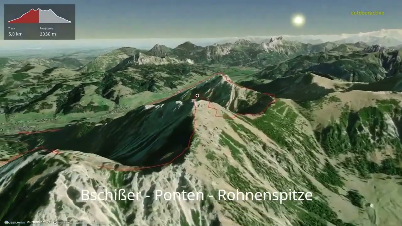 Bschi&szlig;er - Ponten - Rohnenspitze ∆ hiking trails ∆ 3d-trail.com/austria/