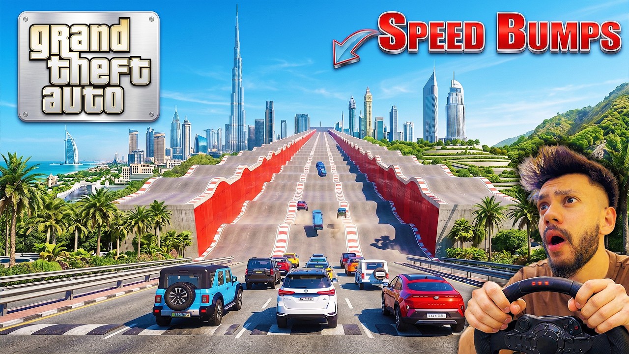 GTA 5 INDIAN CARS🚀 VS SPEED BUMPS CLIMB DRAG RACE + SPEED TEST CHALLENGE |ABHISHEKKZ GAMING
