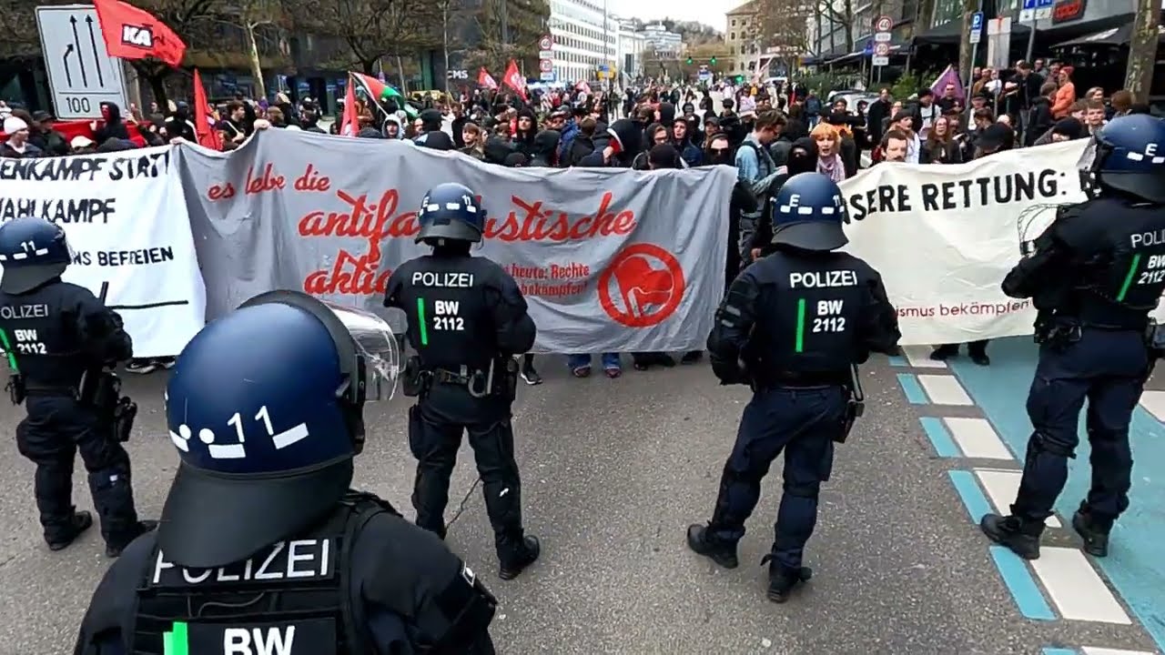 ANTIFA 🔥 blockiert den Friedensumzug in Stuttgart am 22.03.2025 🔥