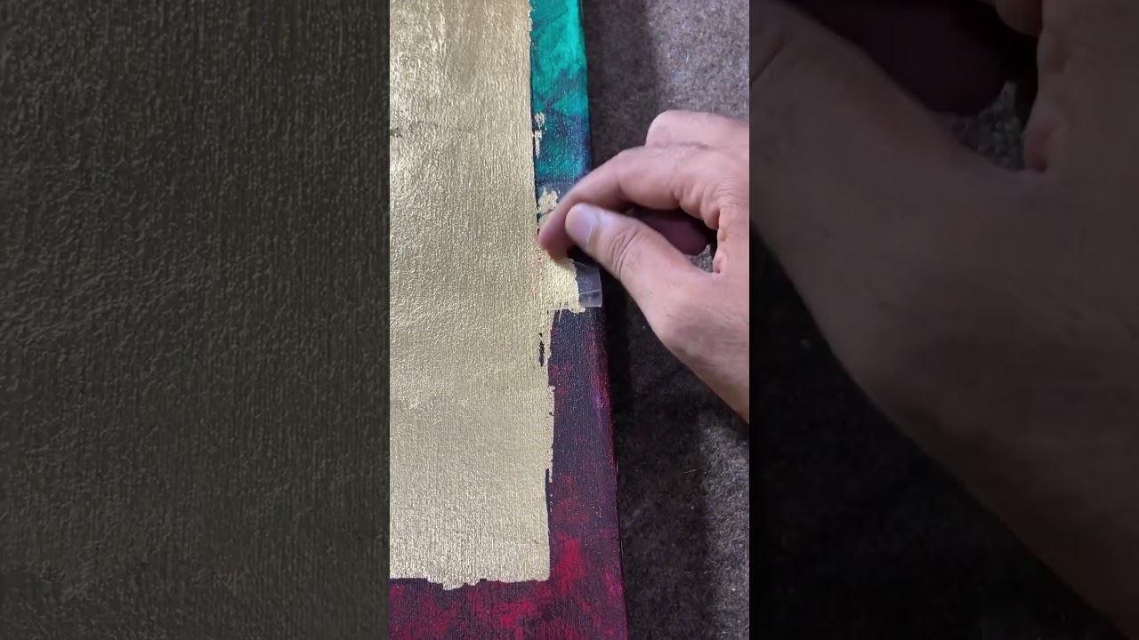 How to remove extra goldfoil | goldfoil hacks #goldfoil #goldleafpainting #painting