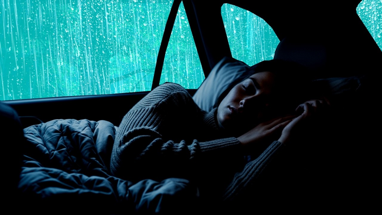 Total night Relaxation 🌧️ Heavy Rainstorm in the Car That Puts You to Sleep in Minutes