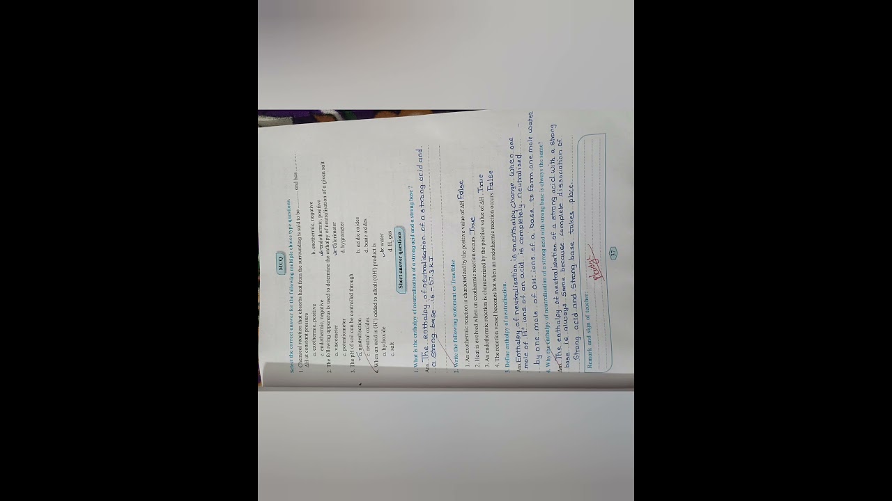 Class 12th Chemistry Pratical Experiment No.8To determine enthalpy of neutralization of HCL and NaOH