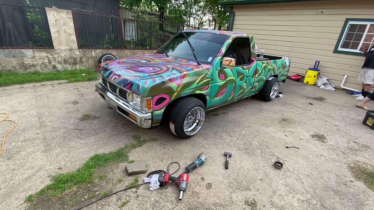 How to put ur 15x10 wire wheels on ur Nissan  Hardbody the right way