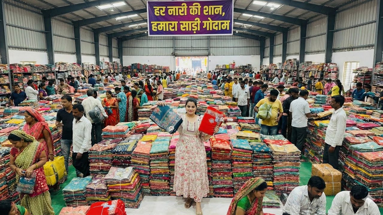110 से हैवी साड़ी 😳 Surat Saree Wholesale Market | Saree Manufacturer in Surat