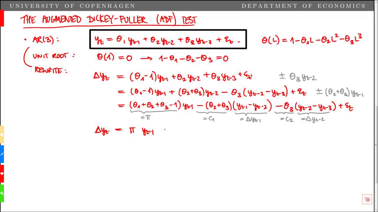 The Augmented Dickey-Fuller (ADF) Unit Root Test in an AR(p) Model