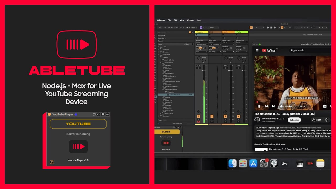 I have made a full Browser for YouTube inside Ableton Live .