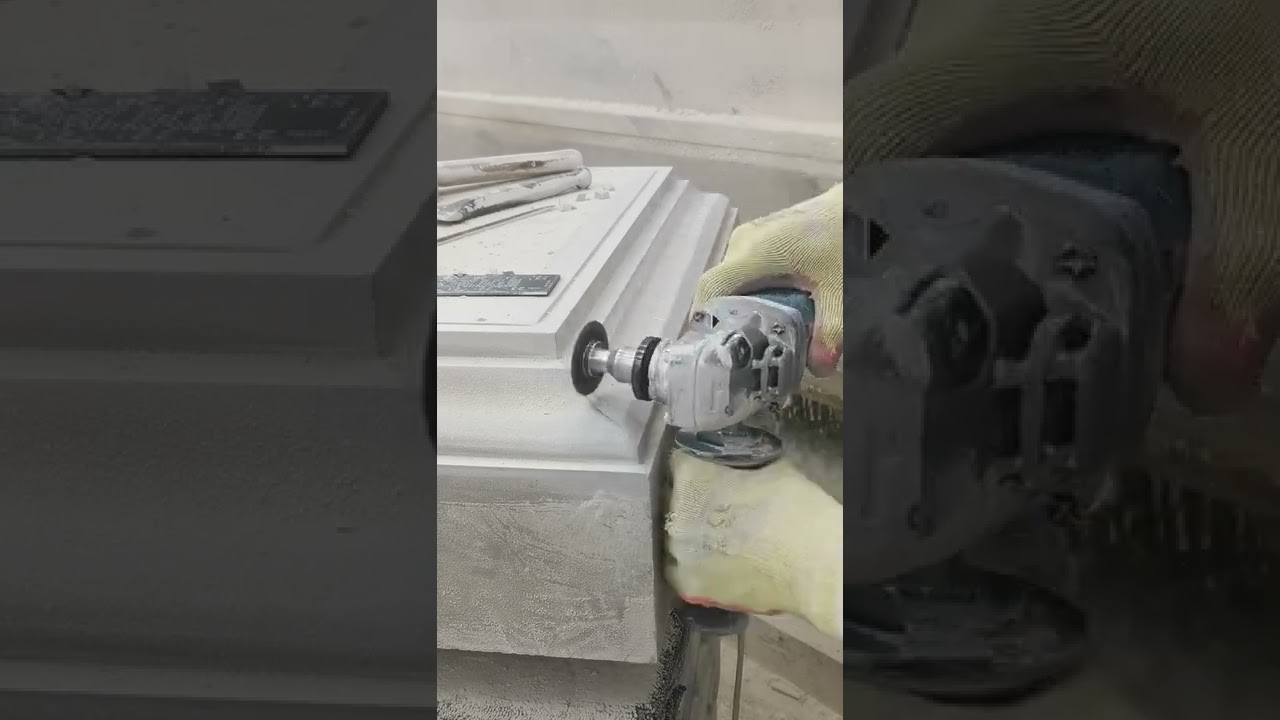 The first phase of this pier cap, carving the underside moulding #stonemason #carving #crafts