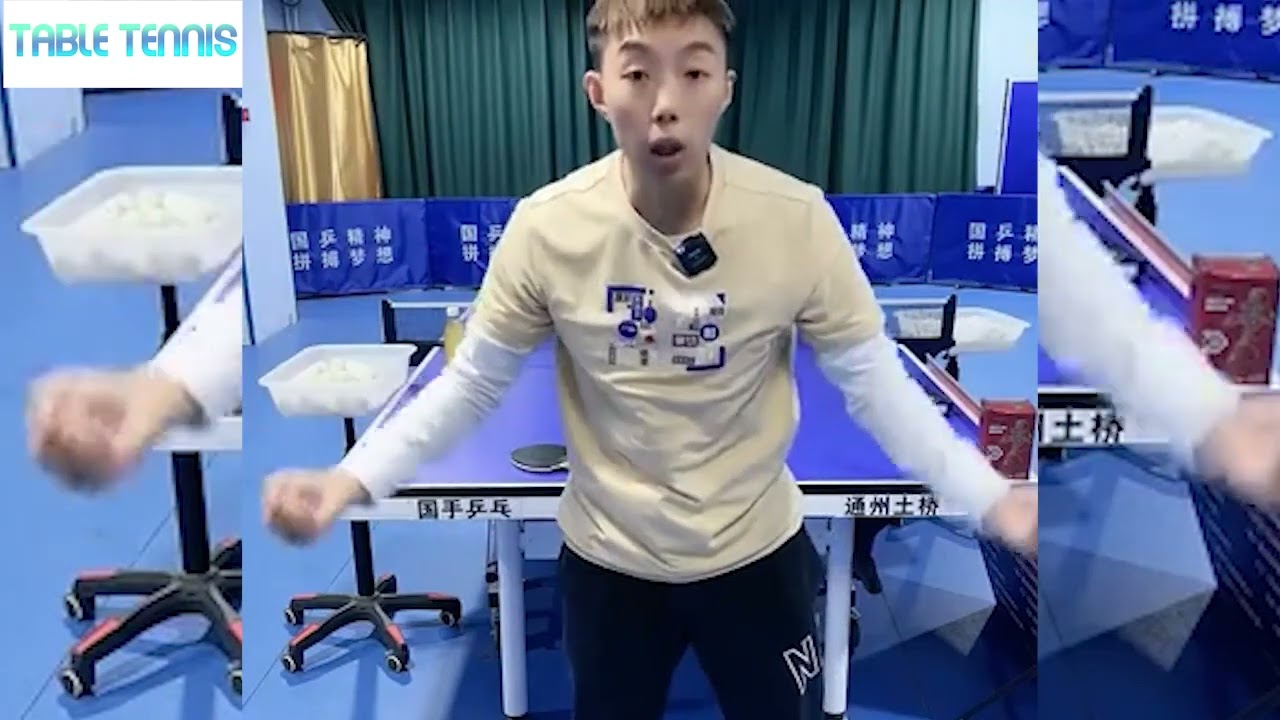 尹航勾手发球 | Yin Hang serves with a hook shot