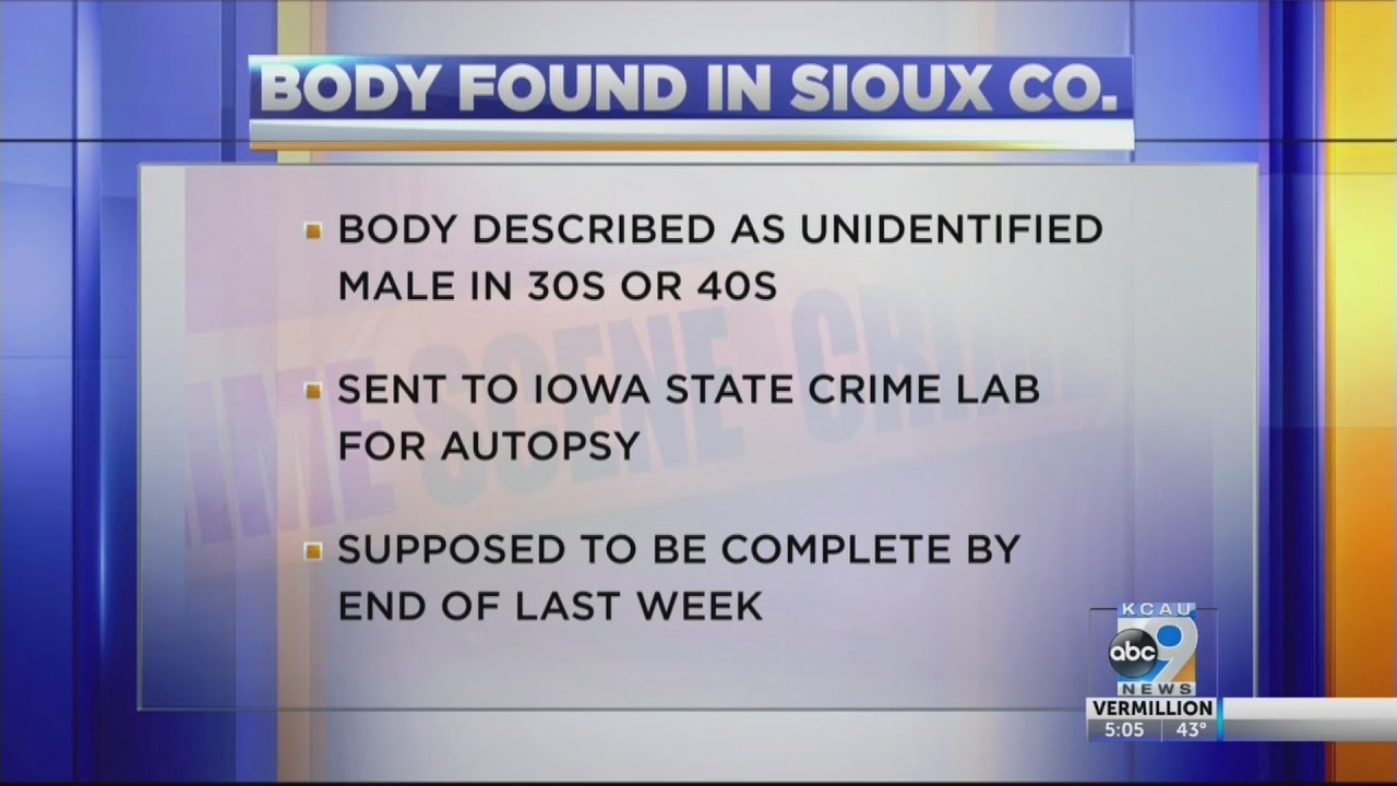Update On Body Found In Sioux County