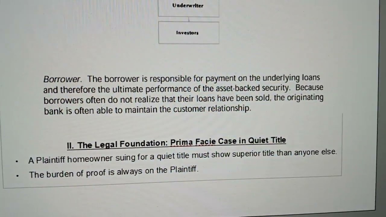 Securitization Audits and Prima Facie Evidence