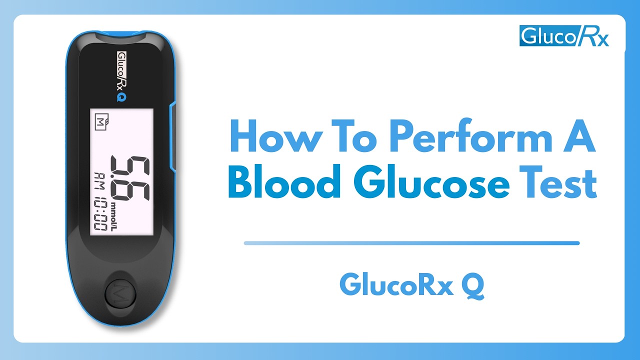 How to perform a blood glucose test on a GlucoRx Q meter