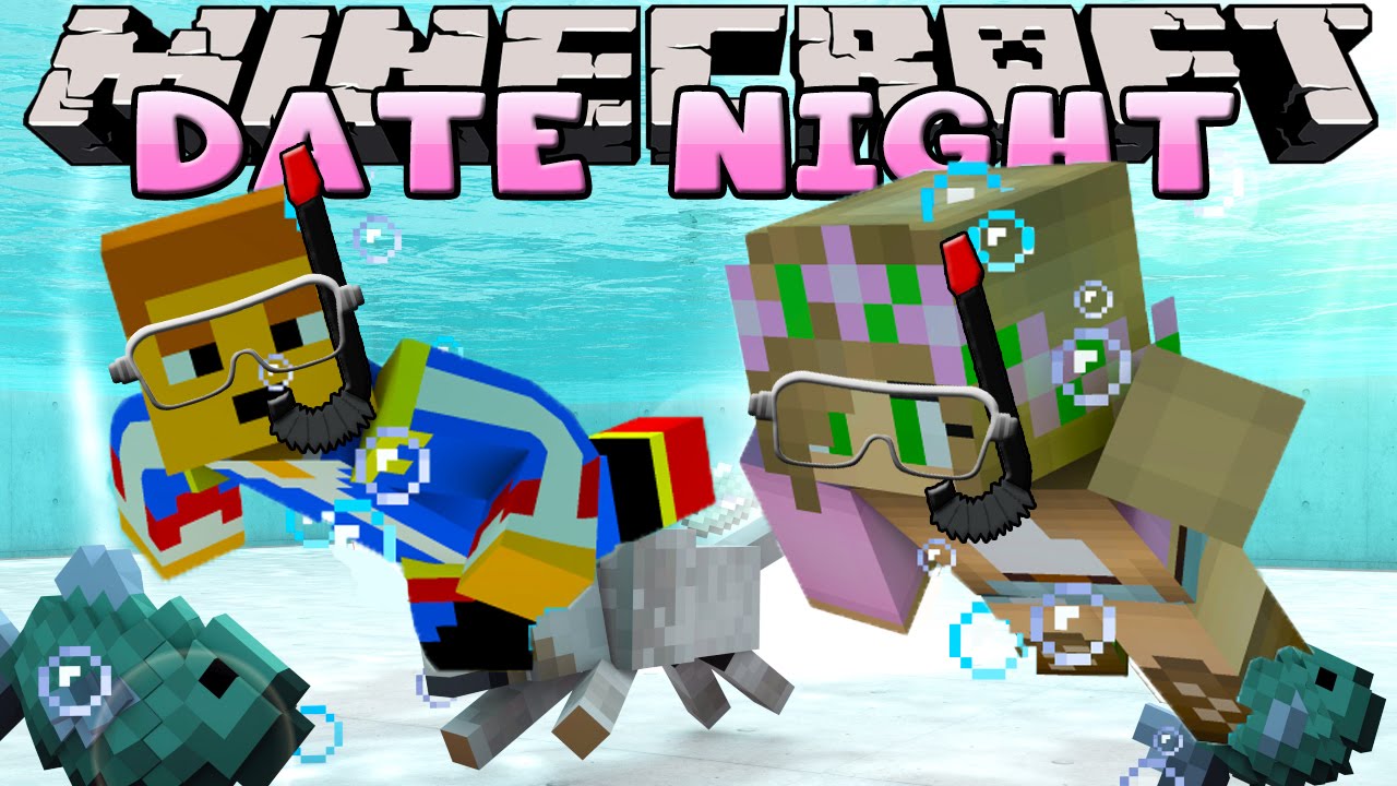 Minecraft - DATE NIGHT : SCUBA DIVING SHARK ATTACK!