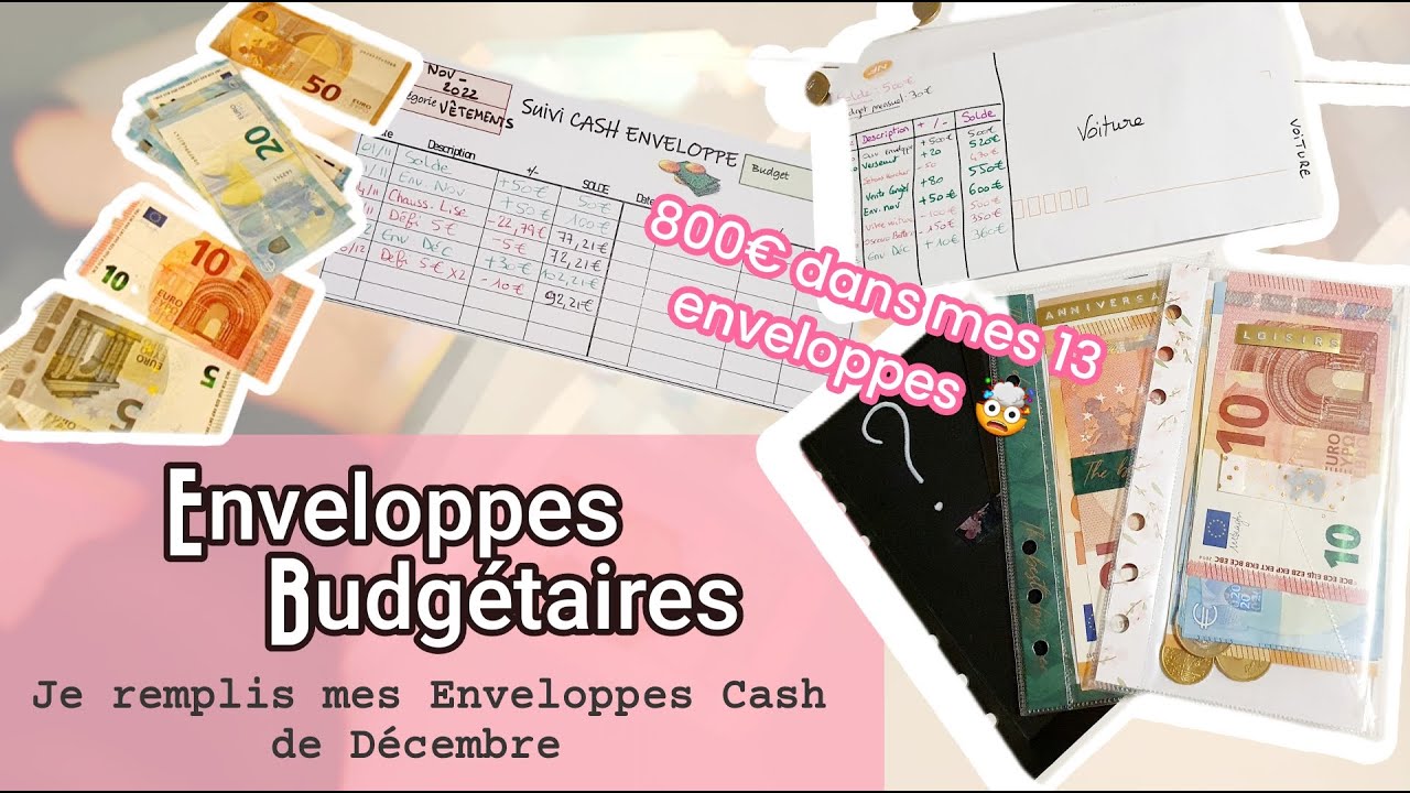 Je remplis mes ENVELOPPES CASH avec mon Budget de 800Euros pour Décembre 22 I Enveloppes Budgétaires