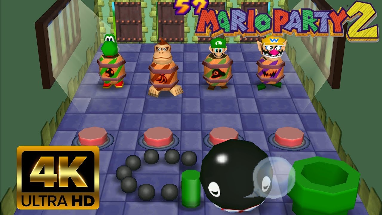 Mario Party 2 - All 4-Player Minigames [4K]