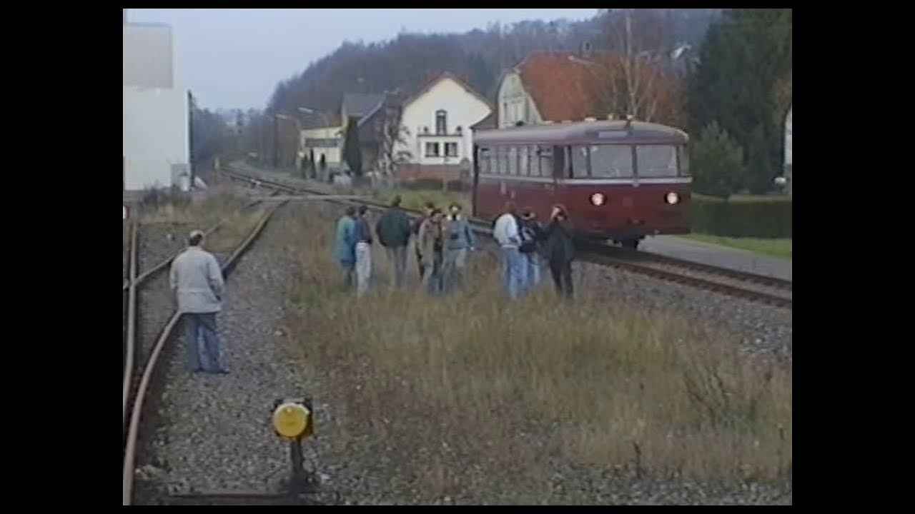 Fahrt mit VT95 auf der Strecke Büschfeld  Primsweiler Dillingen (Saar) am 12.11.1994