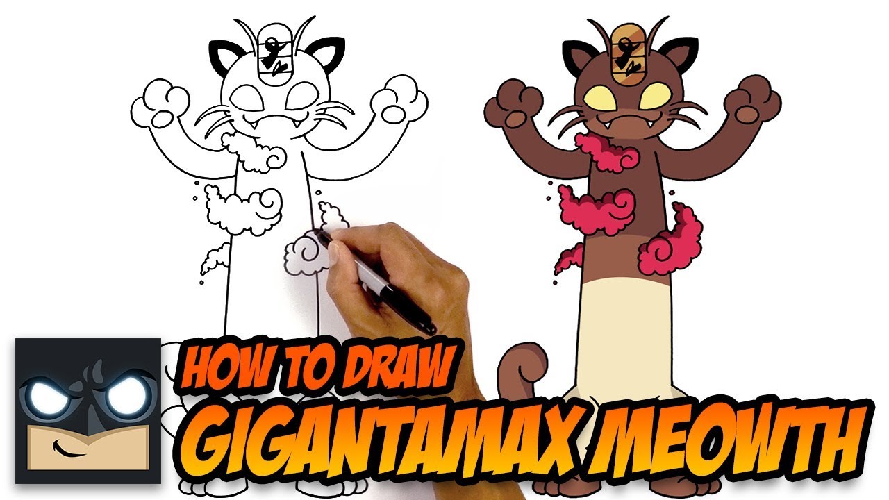 Как рисовать Gigantamax Meowth | Покемон Меч и Щит