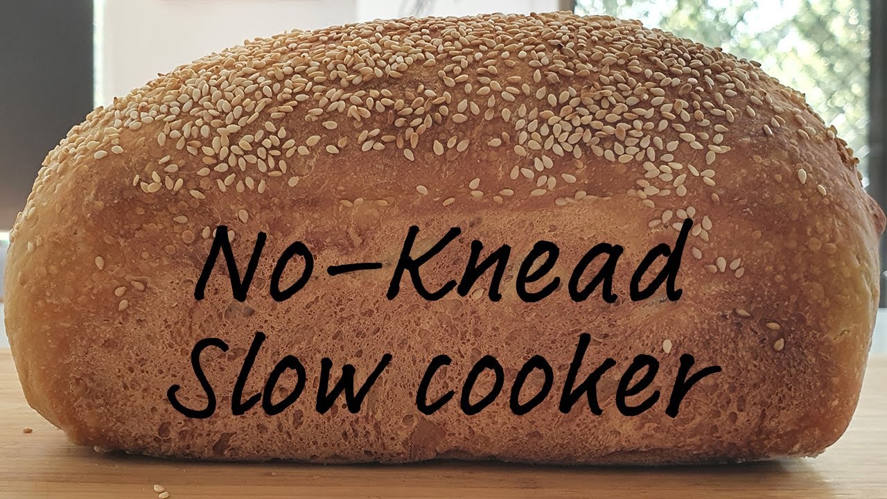 No-knead bread in slow cooker, made with Plain or All purpose Flour