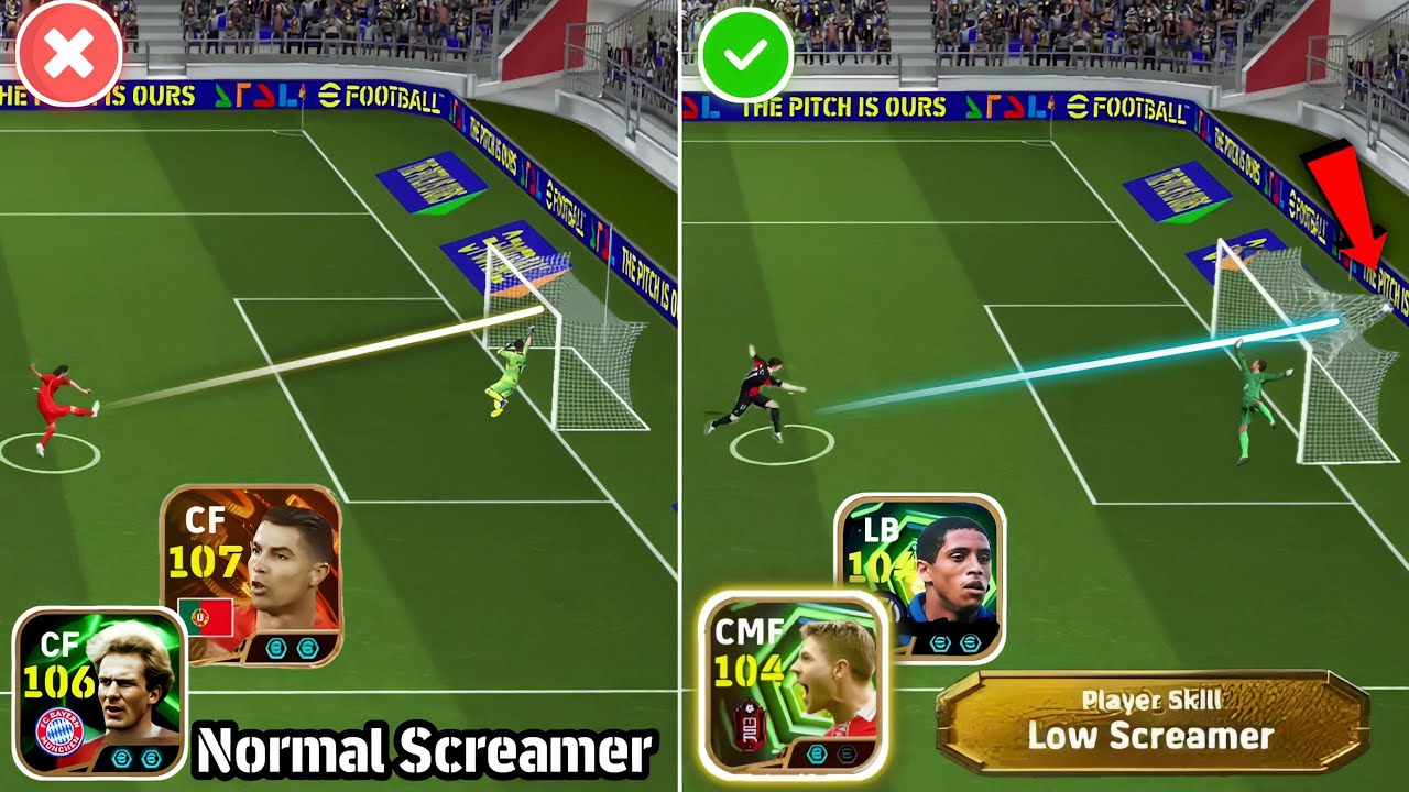 NEW LOW SCREAMER SKILL Vs NORMAL SCREAMER 🤔 | LOW SCREAMER BETTER 🤔 | Low Screamer Skill | efootball