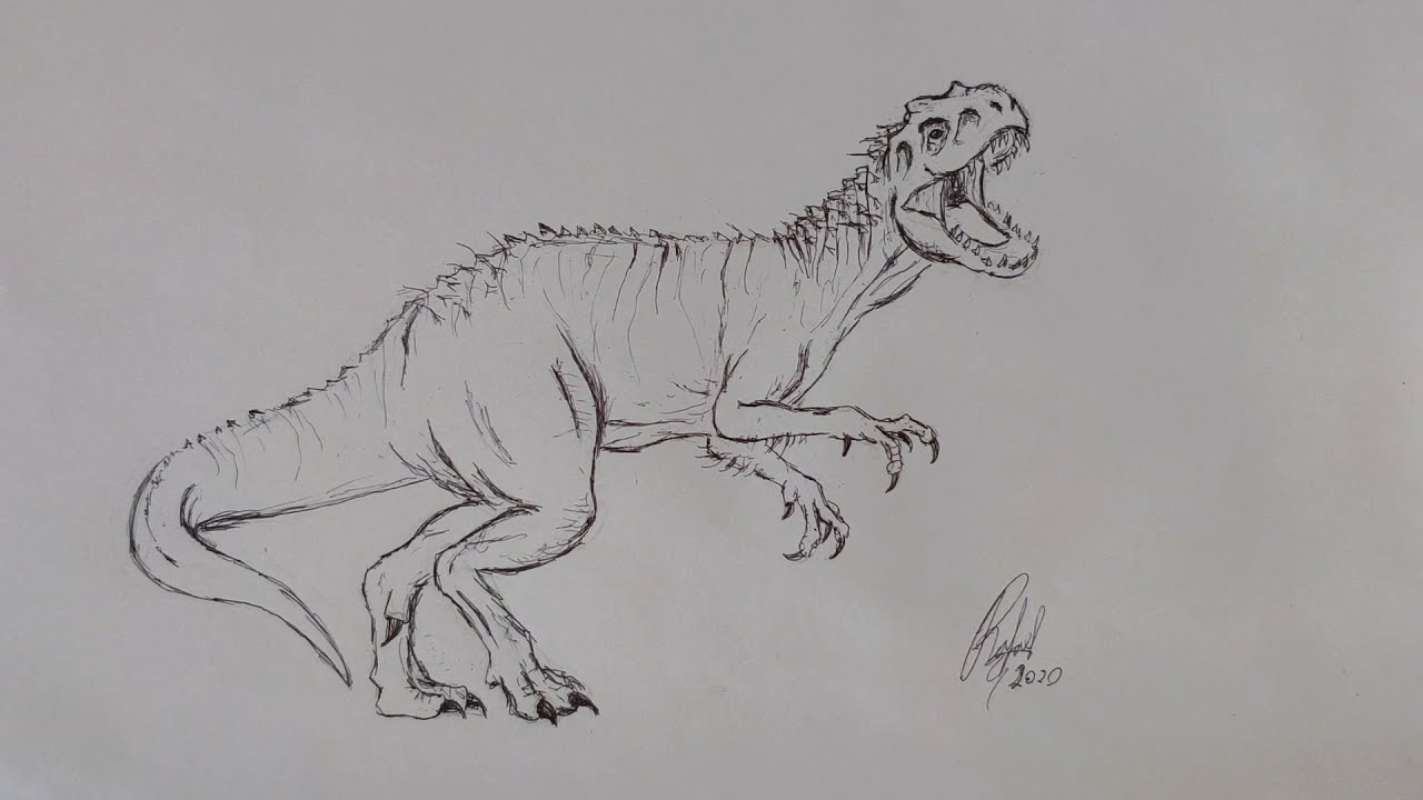 como desenhar o Indominus rex - passo a passo