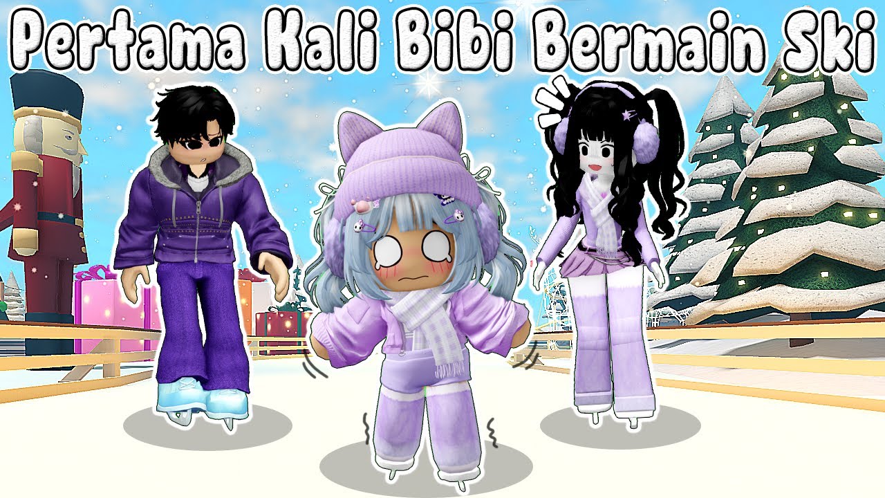 BIBI PERTAMA KALI BERMAIN ESKATING/SKI || BLOXBURG🏡 ROBLOX INDONESIA