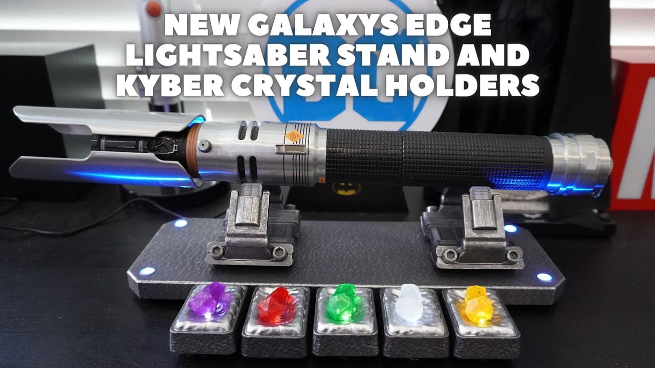 NEW Galaxys Edge Lightsaber Stand and Kyber Crystal Holders