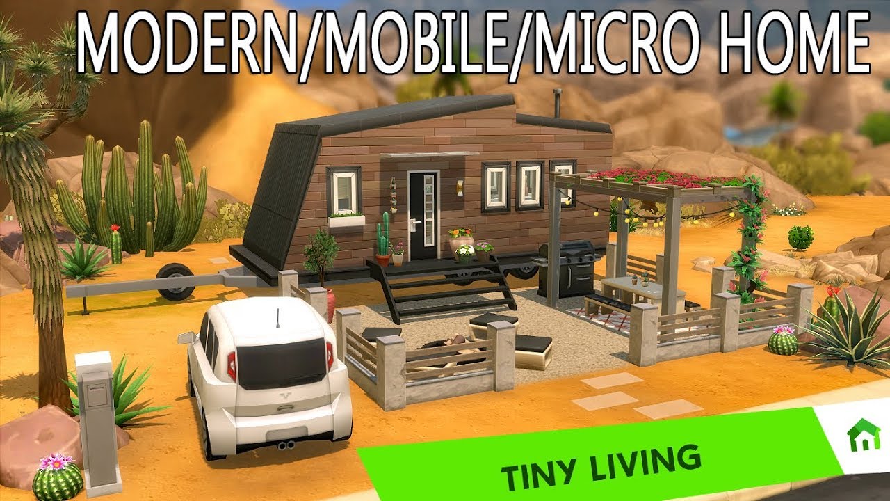 🌿 MODERN MOBILE MICRO HOME // Sims 4 Tiny Living Speed Build // NoCC