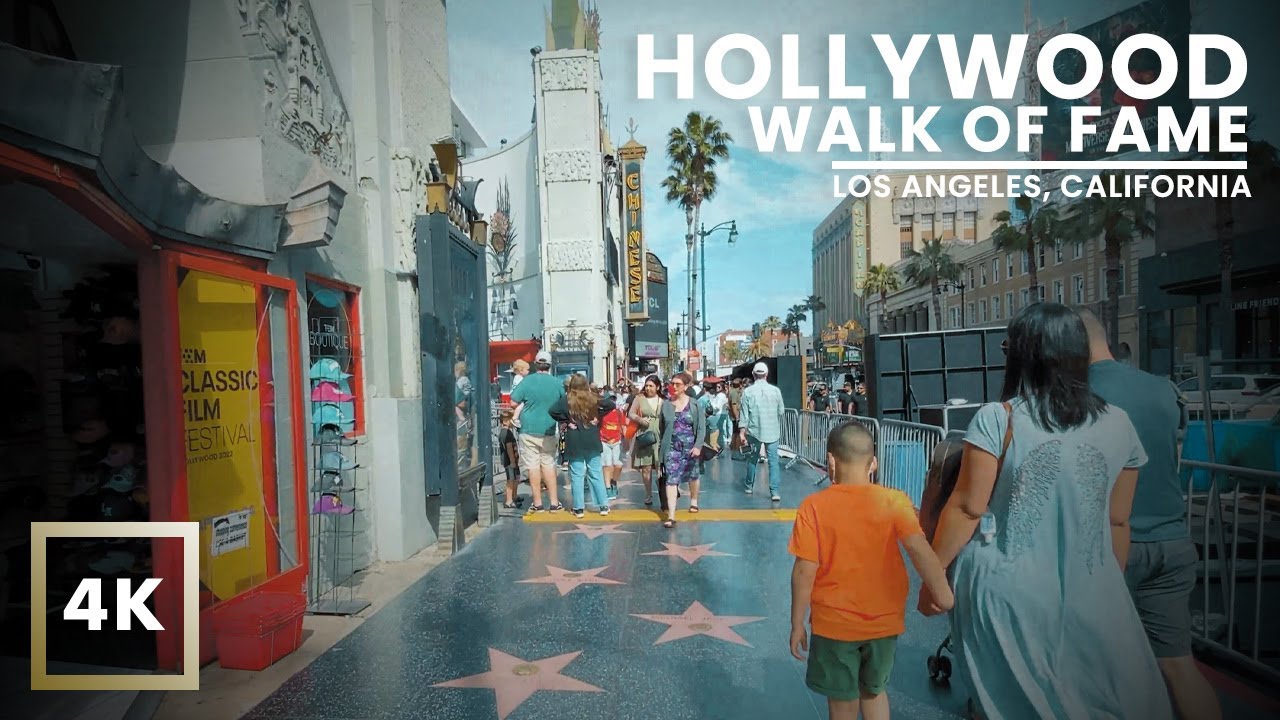 Hollywood Walk of Fame Walking Tour | 4K