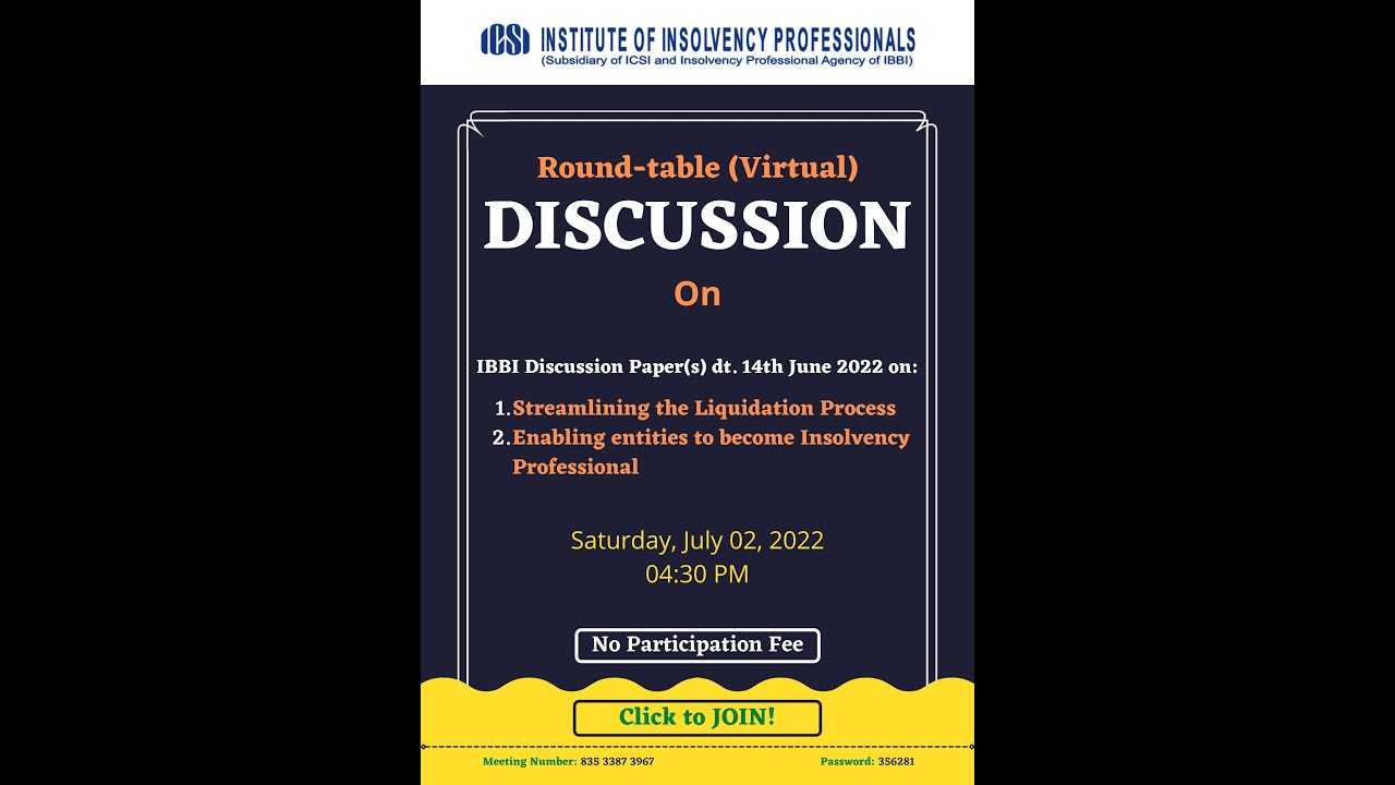 IBBI Discussion Paper dt. 14th June 2022
